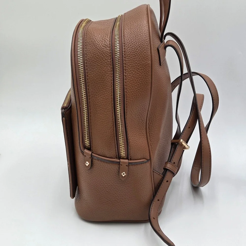 Michael Kors Adina Backpack Pebbled Leather Brown Medium Gold Hardwear Bag